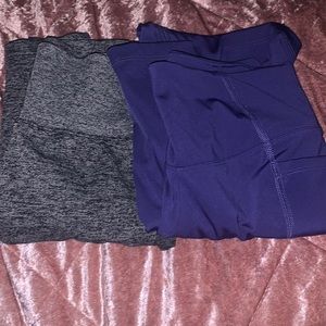 Purple and Gray ankle leggings bundle.